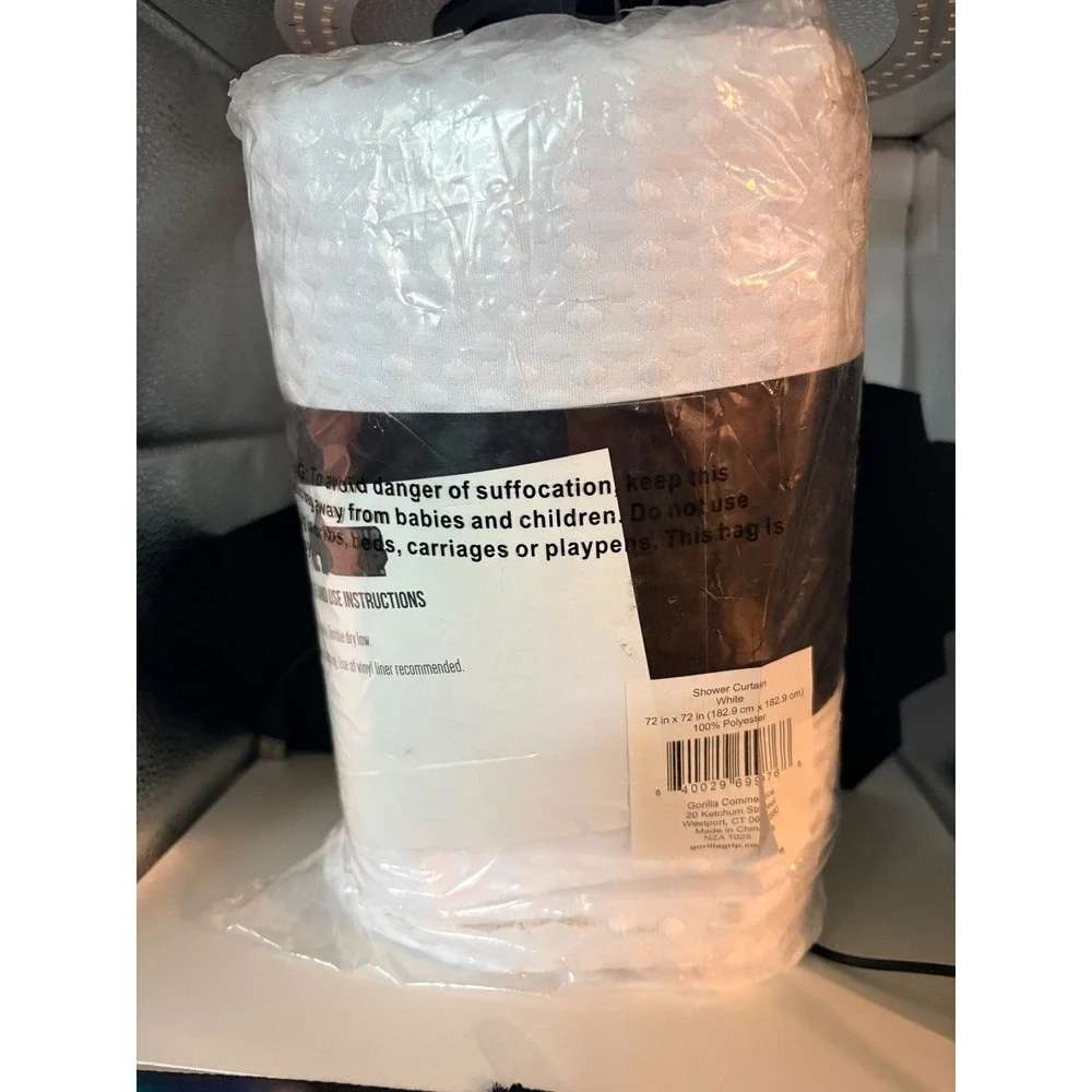 Gorilla Grip Shower Curtain Ivory Textured Fabric Bathroom Decor 72x72